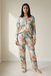 Zivame Buttersoft Knit Poly Pyjama Set - Ethereal Gr — thumbnail 4